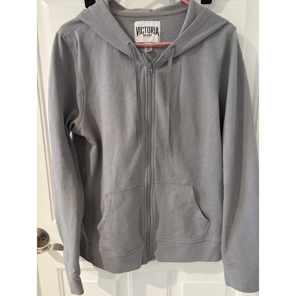 Victoria Sport Tops - Victoria Sport‎ Gray Full Zip Hoodie Sweatshirt Womens Size L Pockets